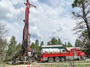 Red Drilling Truck