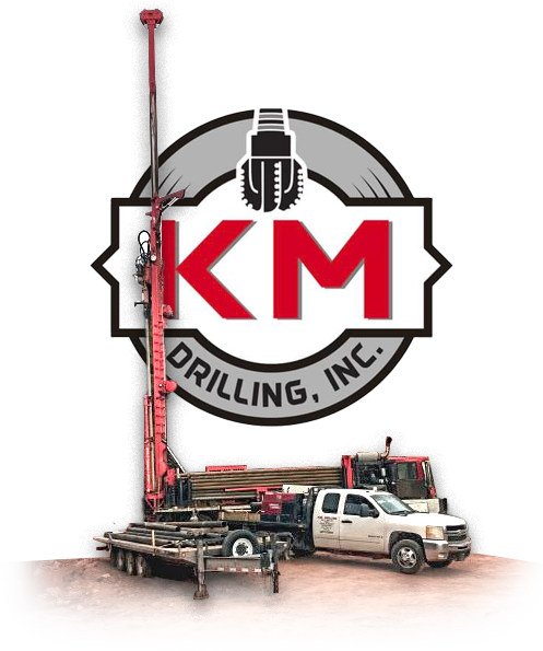 Red KM Drilling Logo Graphic